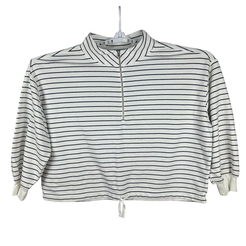 Old Navy Womens  Size XL Striped Half-Zip Pullover With Drawstring Hem